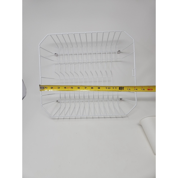 Vtg Rubbermaid Coated Wire White Dish Drying Rack Drainer 1H92 Clear Mat 1S04 - Picture 13 of 16